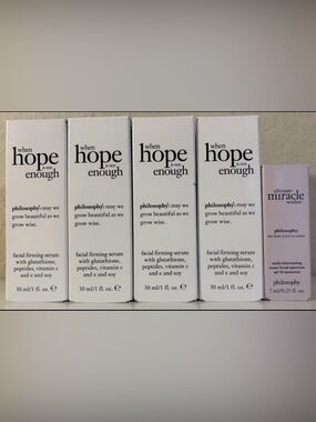 Philosophy When Hope Is Not Enough Serum 1oz × 4
&Ultimate Miracle Worker
.25oz